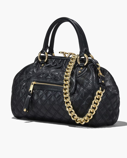 Marc Jacobs Re-Edition Quilted Leather Stam Bag Black