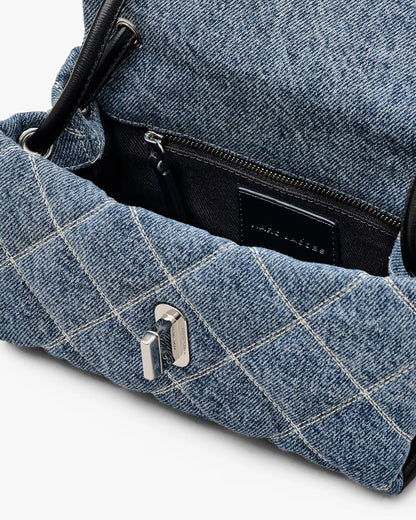 Marc Jacobs The Quilted Denim Mini Dual Shoulder Bag Light Wash Indigo