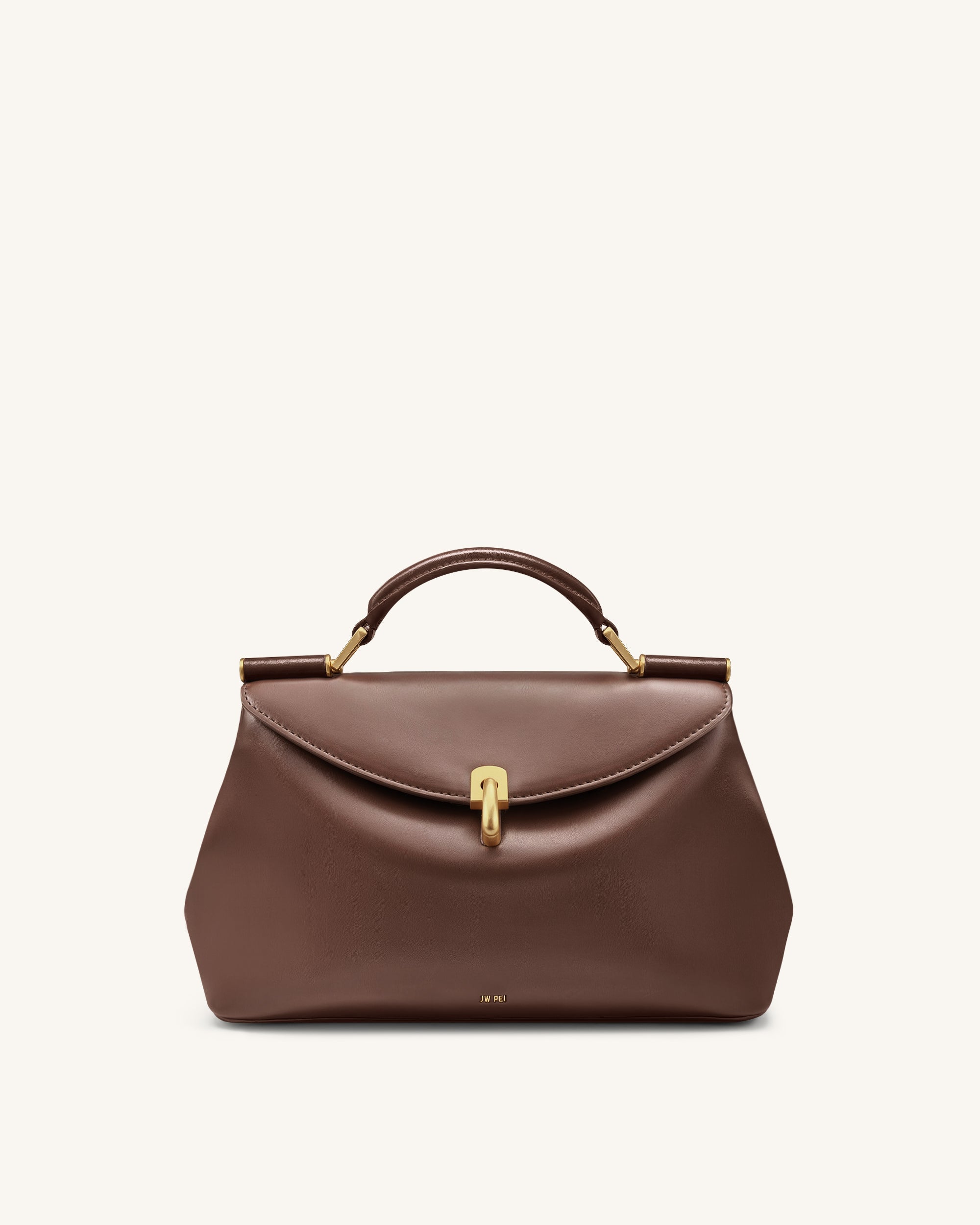Jw Pei Audrey Flap Lock Top Handle Bag Brown
