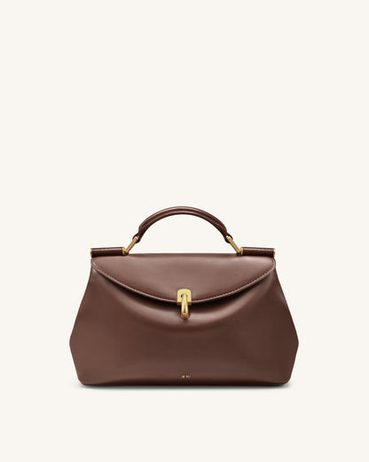 Jw Pei Audrey Flap Lock Top Handle Bag Brown