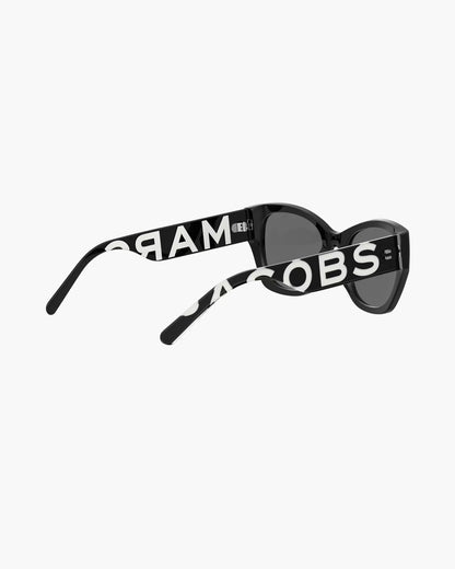 Marc Jacobs The Bold Logo Square Cat Eye Sunglasses Black/White