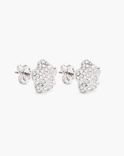 Marc Jacobs The Daisy Pave Stud Earrings Silver/Crystal