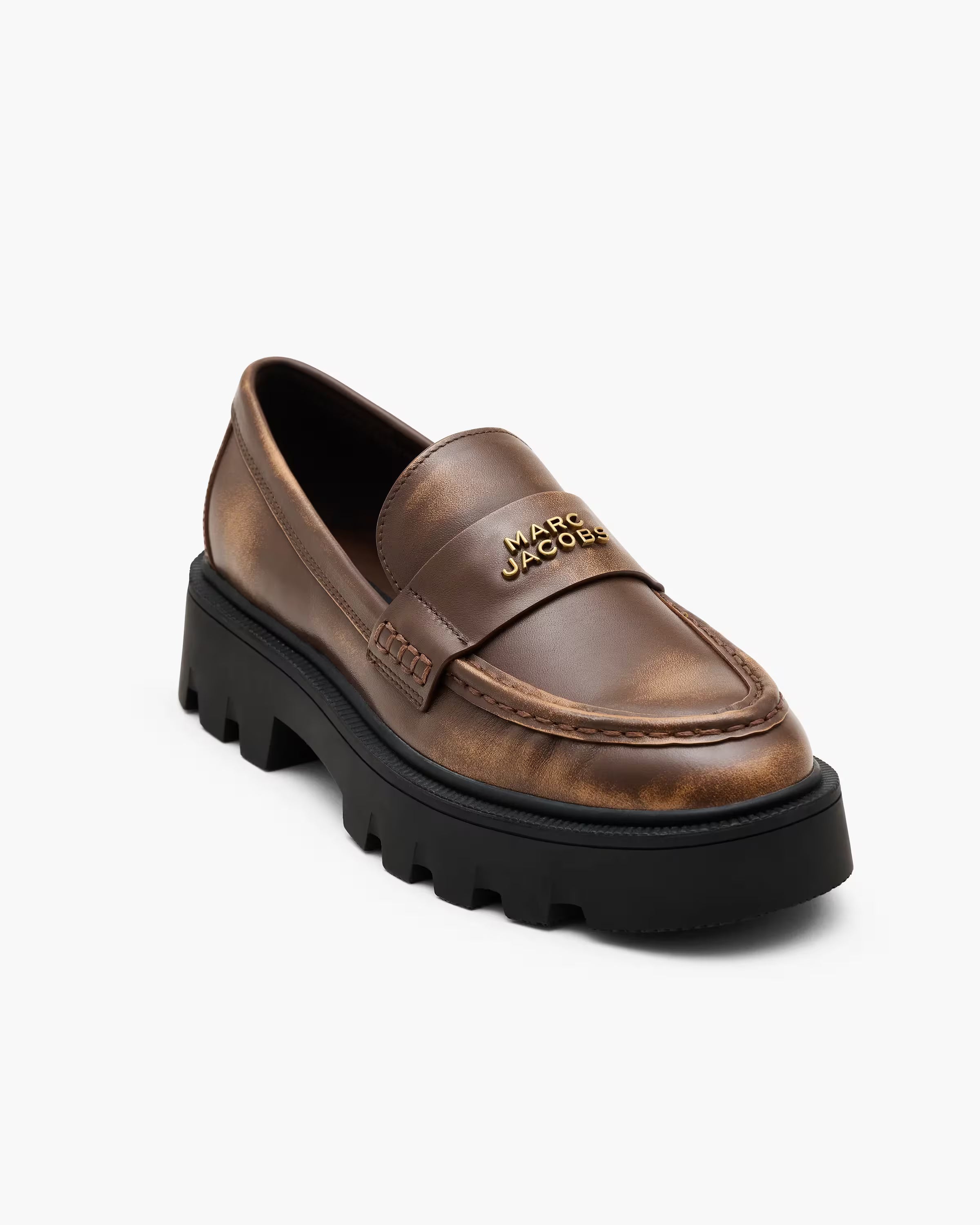 Marc Jacobs The Distressed Leather Frankie Loafer Ebony