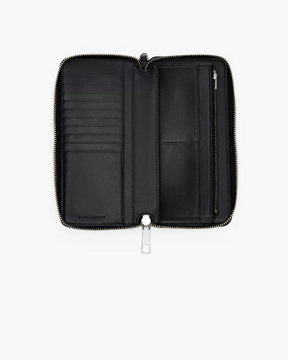 Marc Jacobs The Stripe Canvas Continental Wallet Blue Sea Multi