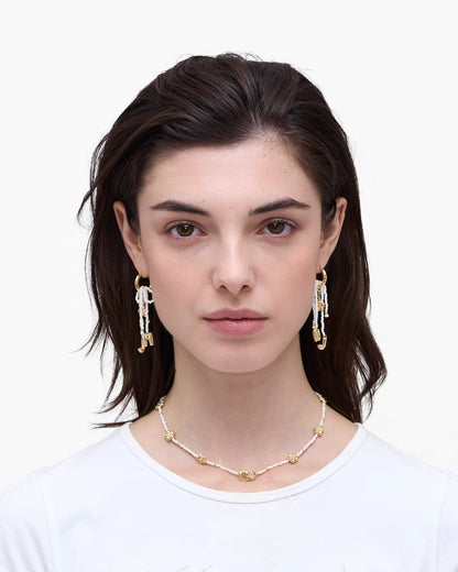 Marc Jacobs The Beaded Mj Balloon Necklace Gold/Cream