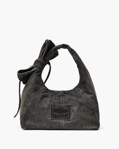 Marc Jacobs The Bow Denim Sack Bag Black Wash