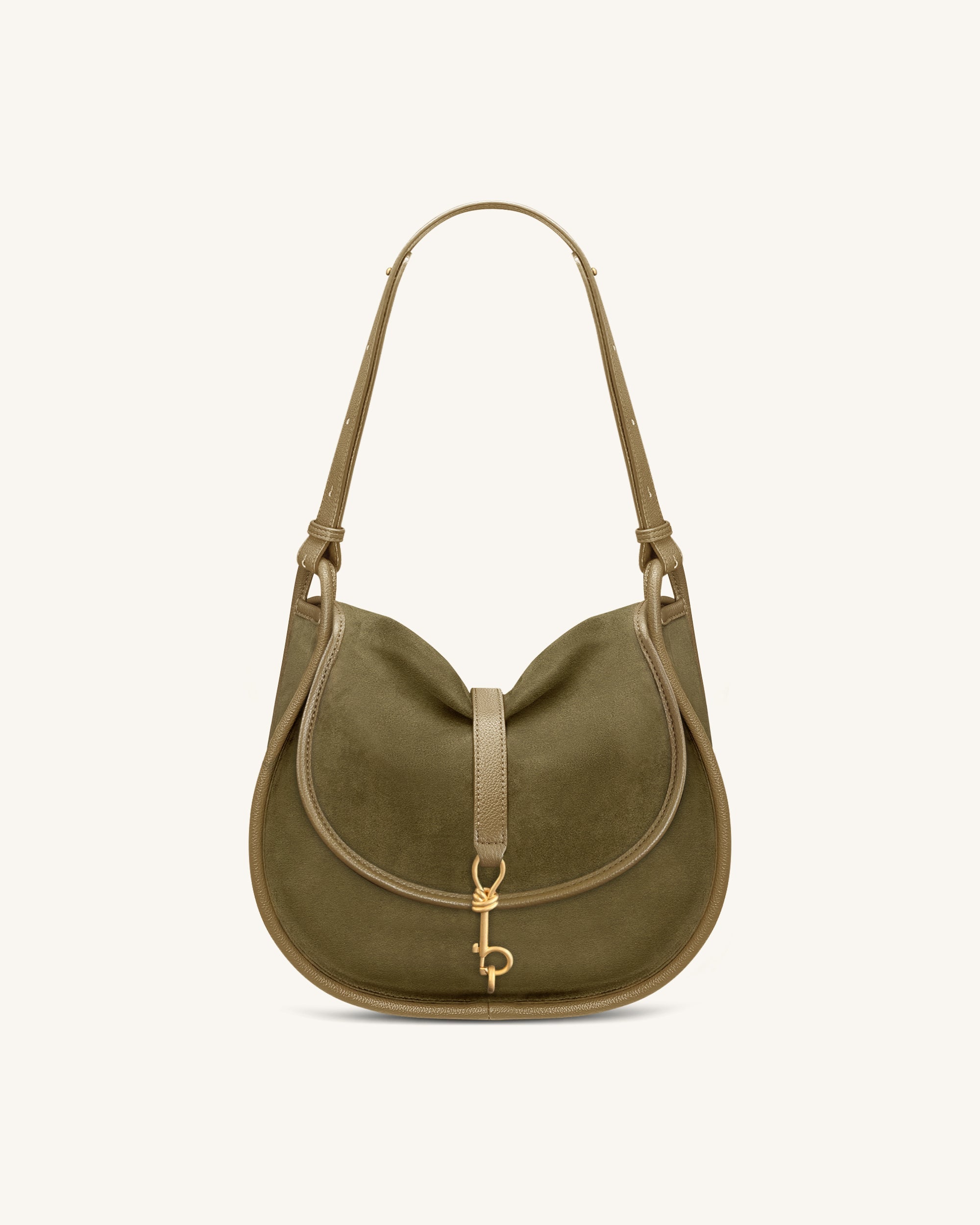 Jw Pei Arla Small Faux Suede Hobo Bag Olive Green