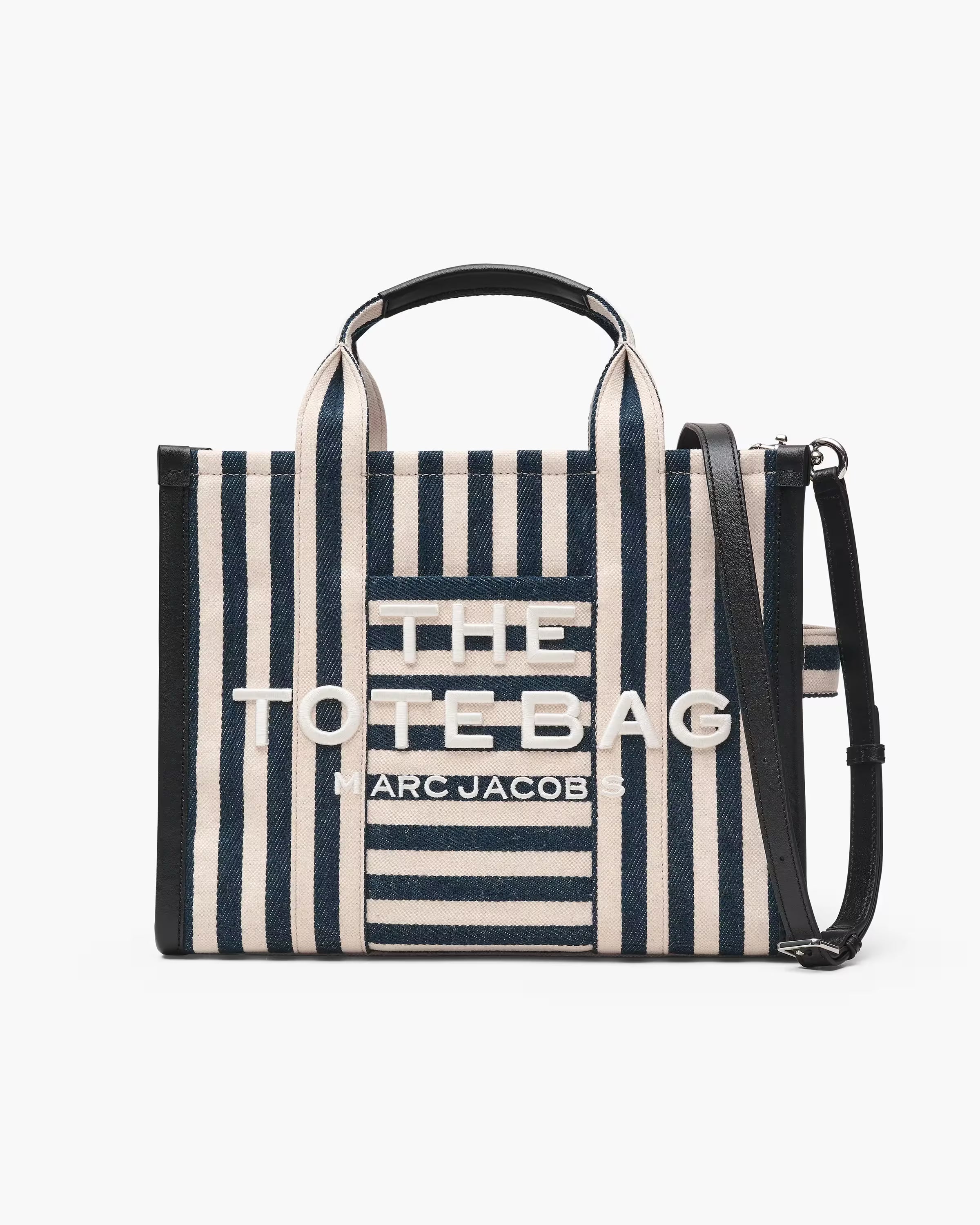 Marc Jacobs The Stripe Canvas Medium Tote Bag Blue Sea Multi