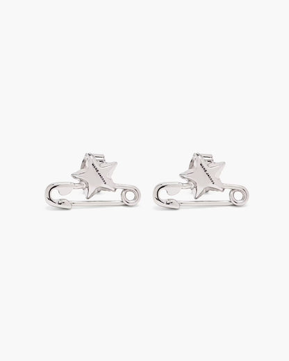 Marc Jacobs The Safety Pin Stud Earrings Light Antique Silver