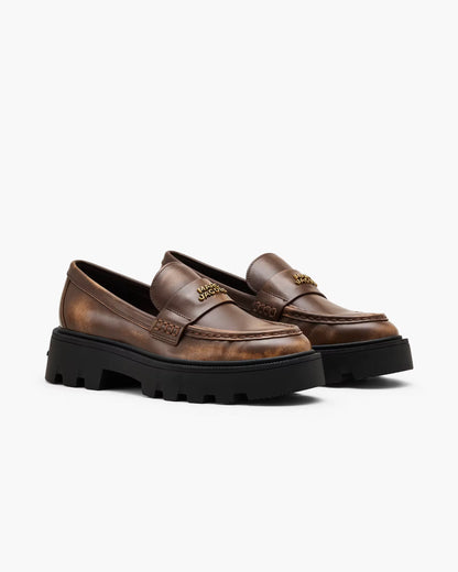 Marc Jacobs The Distressed Leather Frankie Loafer Ebony