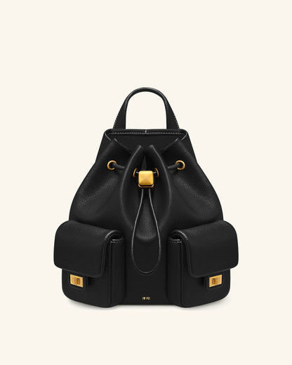 Jw Pei Avery Pebbled Drawstring Utility Backpack – Black