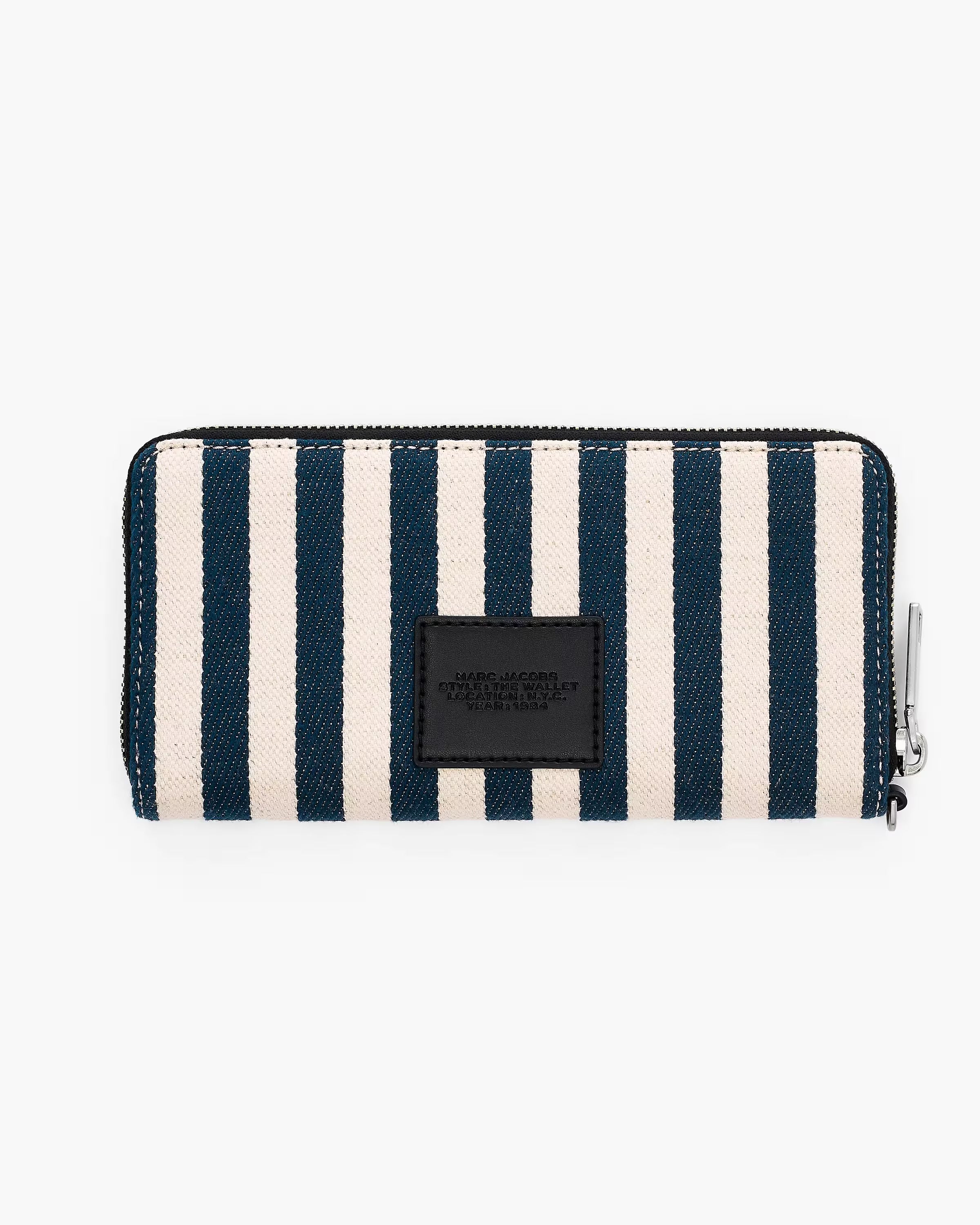Marc Jacobs The Stripe Canvas Continental Wallet Blue Sea Multi