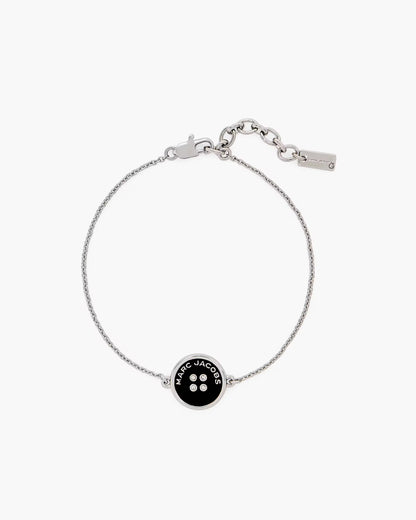 Marc Jacobs The Button Chain Bracelet Silver/Black