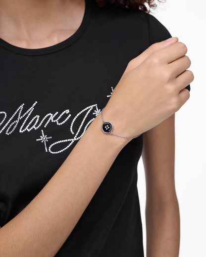 Marc Jacobs The Button Chain Bracelet Silver/Black