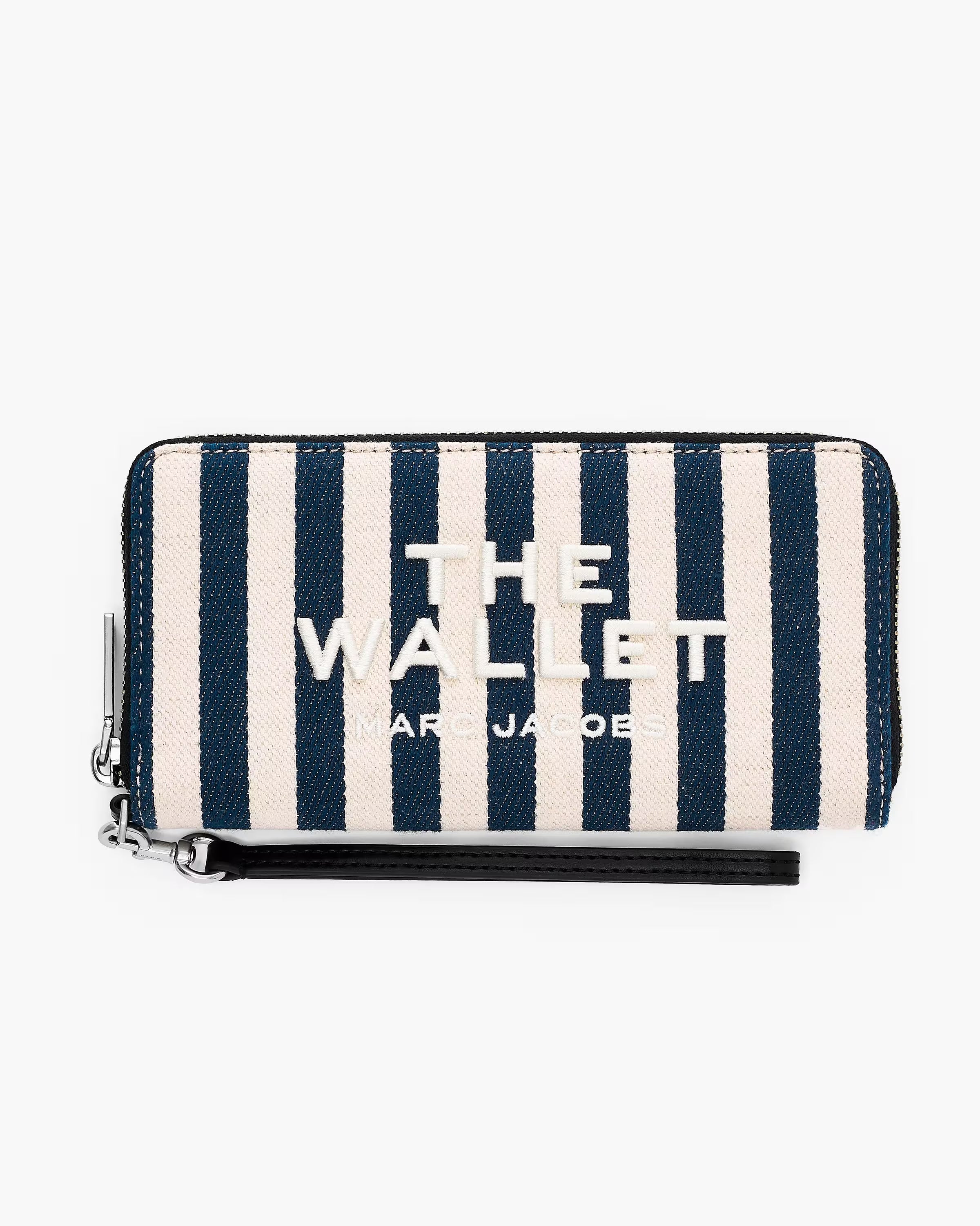 Marc Jacobs The Stripe Canvas Continental Wallet Blue Sea Multi