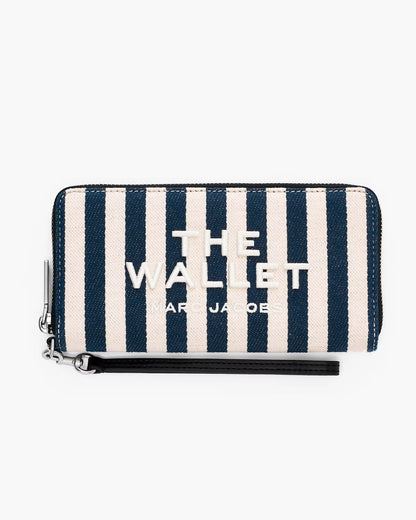 Marc Jacobs The Stripe Canvas Continental Wallet Blue Sea Multi