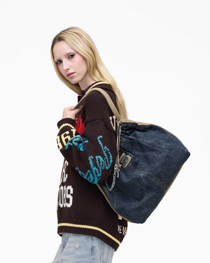 Marc Jacobs The Denim Suede Cristina Tote Dark Wash Indigo