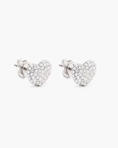 Marc Jacobs The Heart Pave Earrings Silver/Crystal