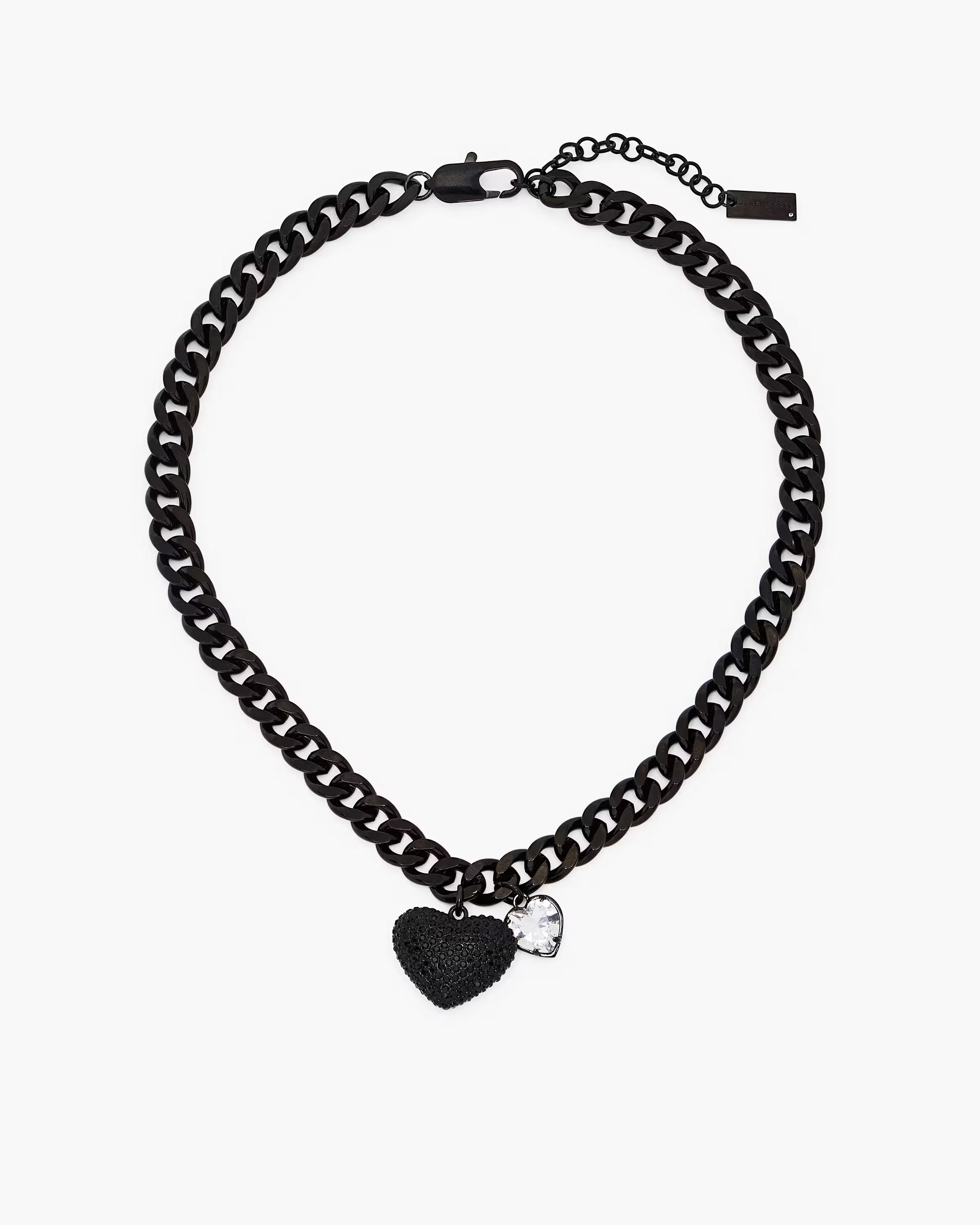 Marc Jacobs The Heart Balloon Pave Necklace Black/Black Crystal
