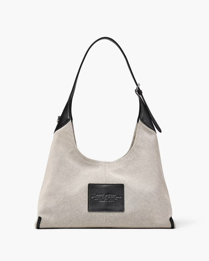 Marc Jacobs The Leather-Trim Canvas Belted Sack Bag Ivory/Black