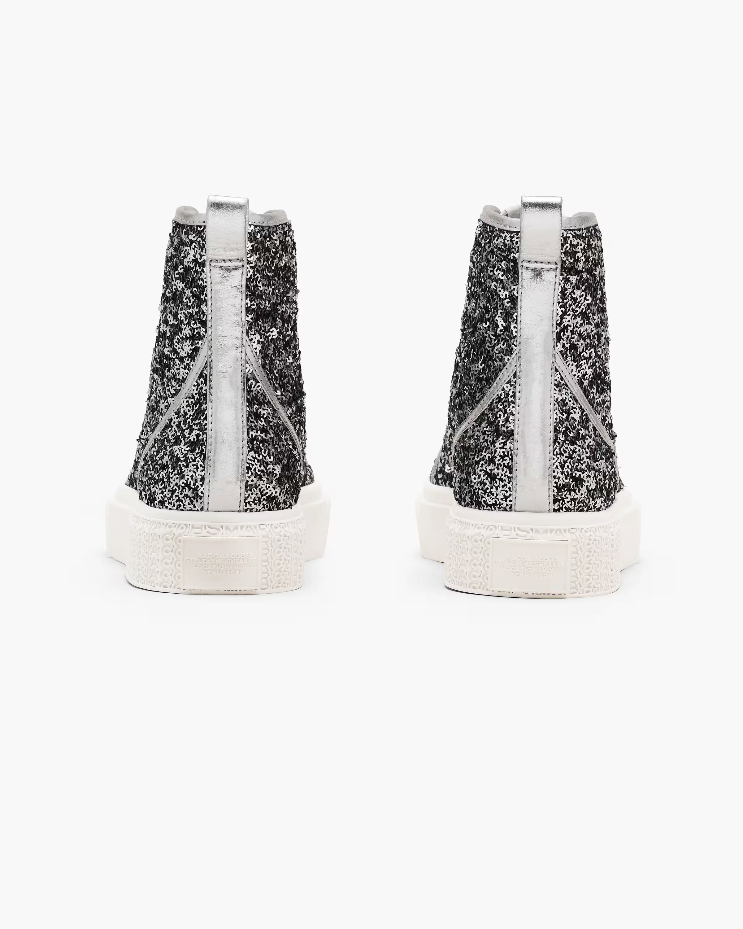 Marc Jacobs The Sequin High Top Sneaker Silver