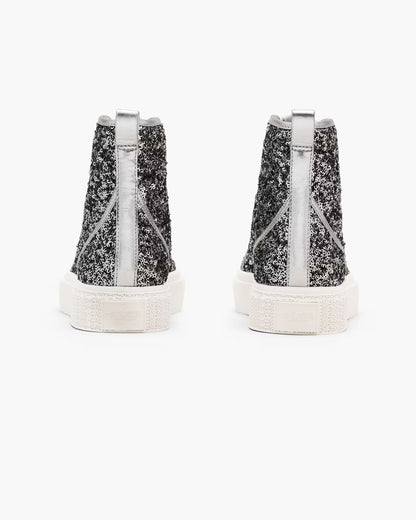 Marc Jacobs The Sequin High Top Sneaker Silver
