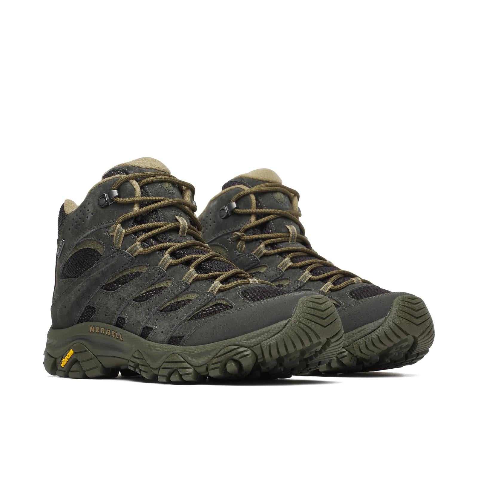 Merrell Men's Moab 3 Mid Waterproof Wide Width Black/Beluga