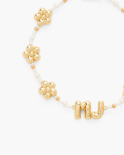 Marc Jacobs The Beaded Mj Balloon Bracelet Gold/Cream