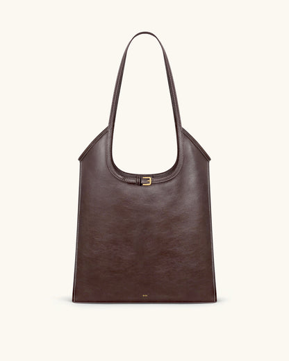 Jw Pei Brooke Belted Embellished Shoulder Tote Bag Dark Brown
