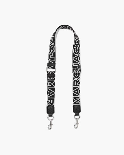 Marc Jacobs The Thin Outline Logo Webbing Strap Black/Silver
