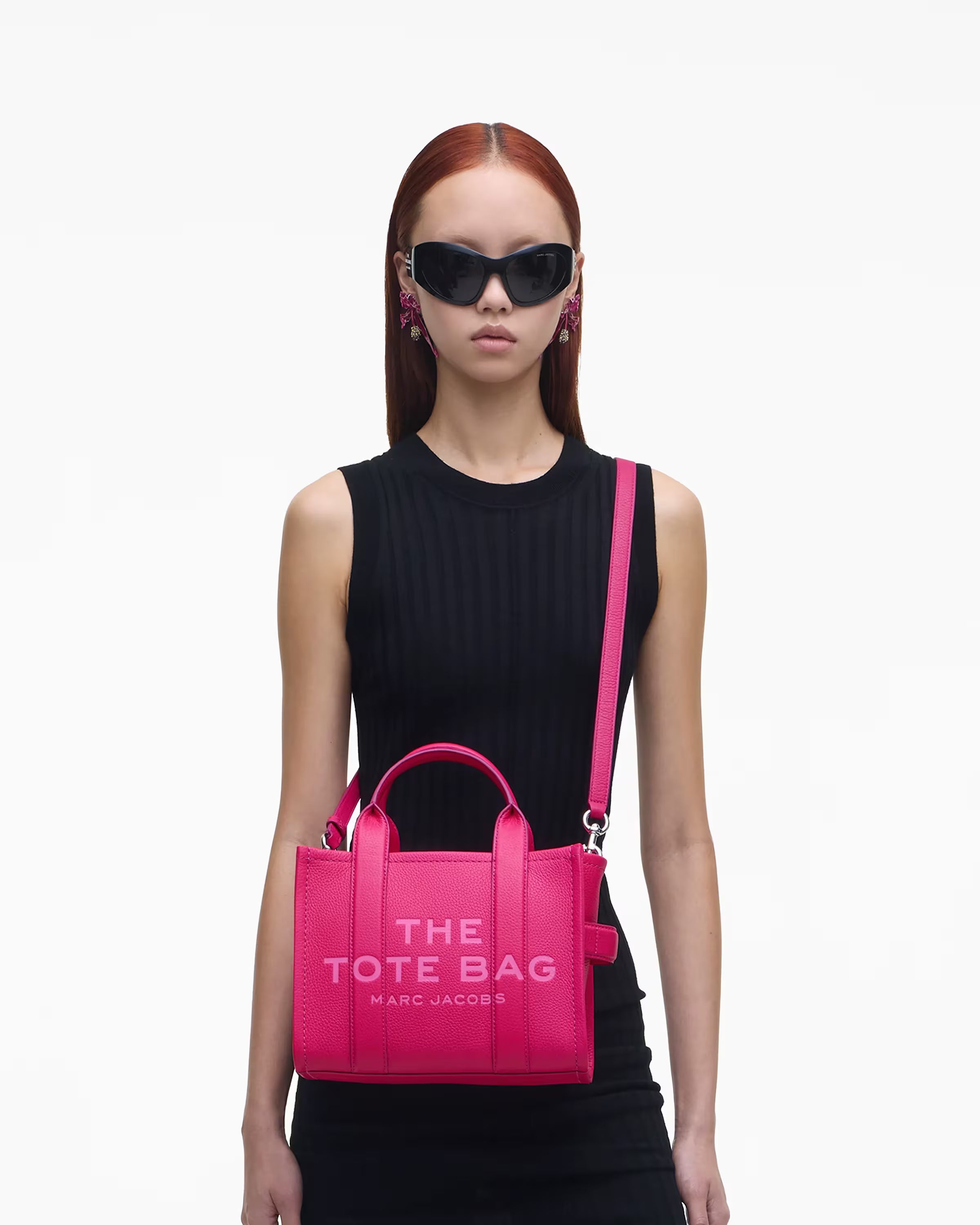 Marc Jacobs The Leather Small Tote Bag Hot Pink