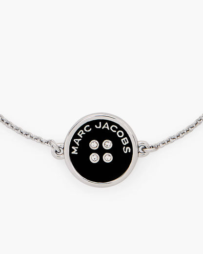 Marc Jacobs The Button Chain Bracelet Silver/Black