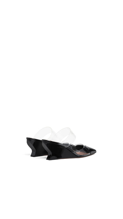 Alaïa Le Cœur Wedge Mules In Patent Leather