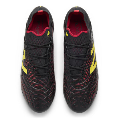 New Balance Tekela Elite Low FG V5 Black with Punch Yellow and Fire Cracker