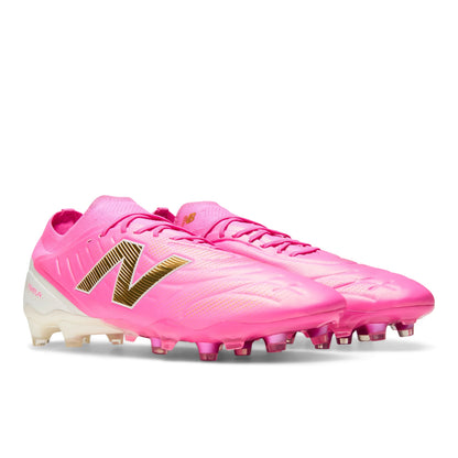 New Balance Tekela Elite Low FG V5 Pink Heat with Metallic Gold and Pink Satin