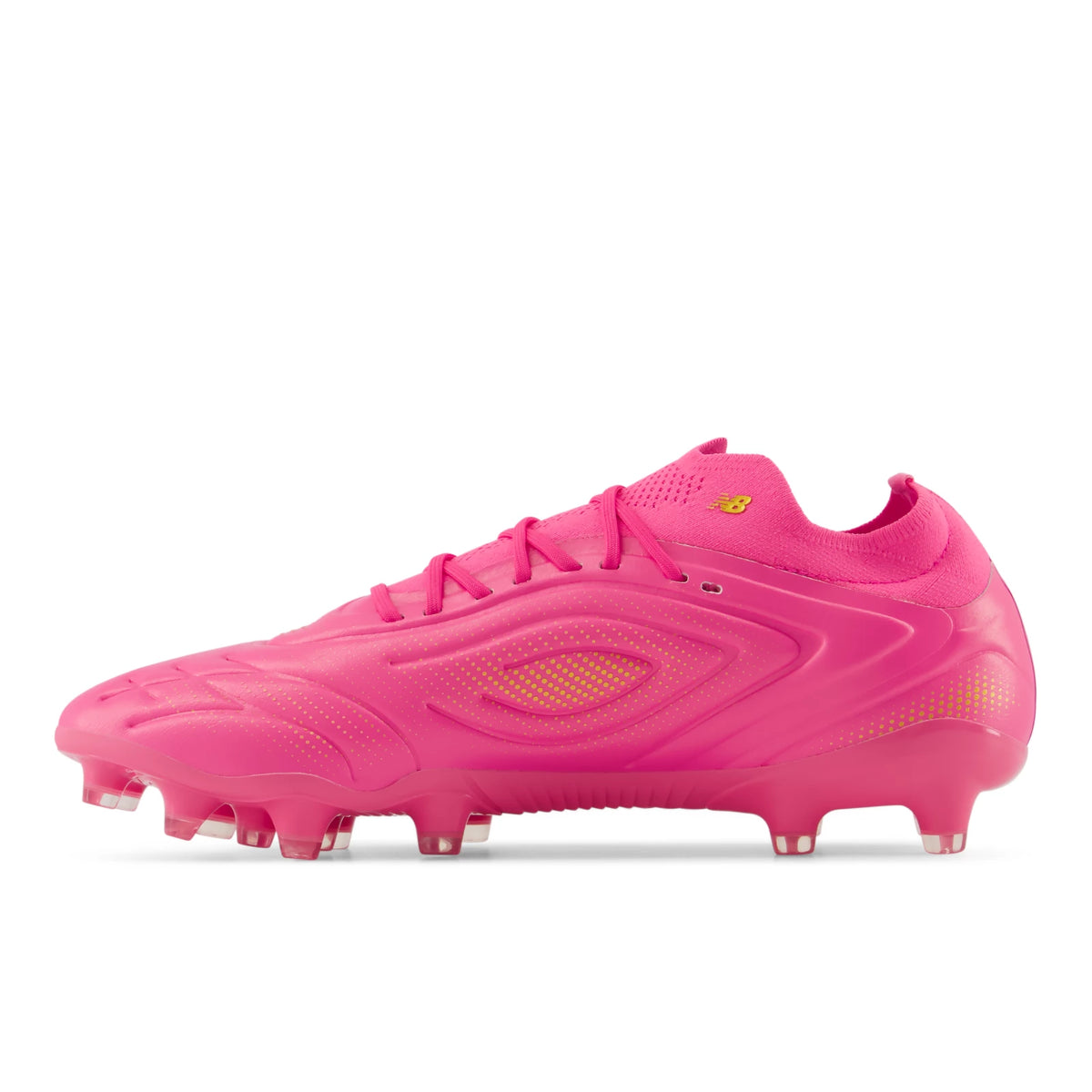 New Balance Tekela Women's Pro Low MG V5 Pink Heat with Metallic Gold and Pink Satin