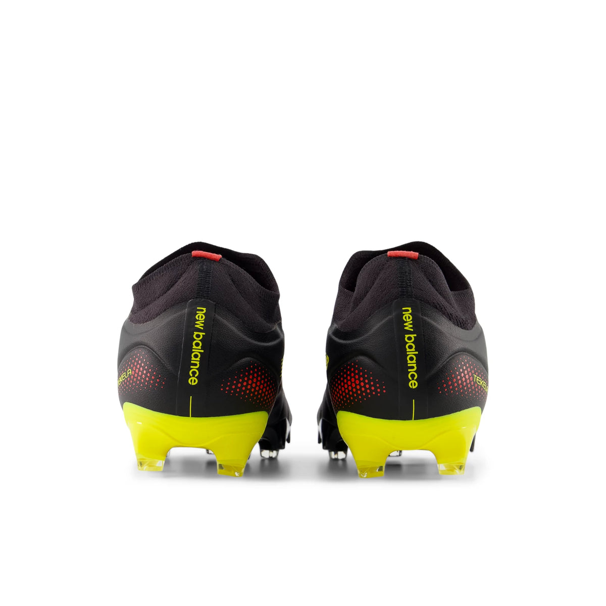 New Balance Tekela Team Low FG V5 Black 100 with Punch Yellow and Fire Cracker