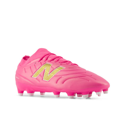 New Balance Tekela Women's Team Low MG V5 Pink Heat with Metallic Gold and Pink Satin