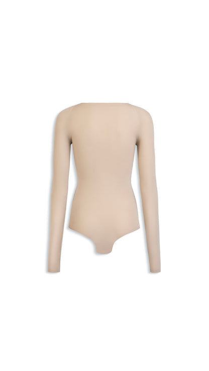 Alaïa Round Neck Second-Skin Knit Bodysuit