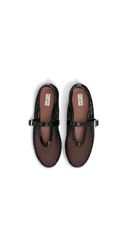 Alaïa Ballet Flats In Fishnet