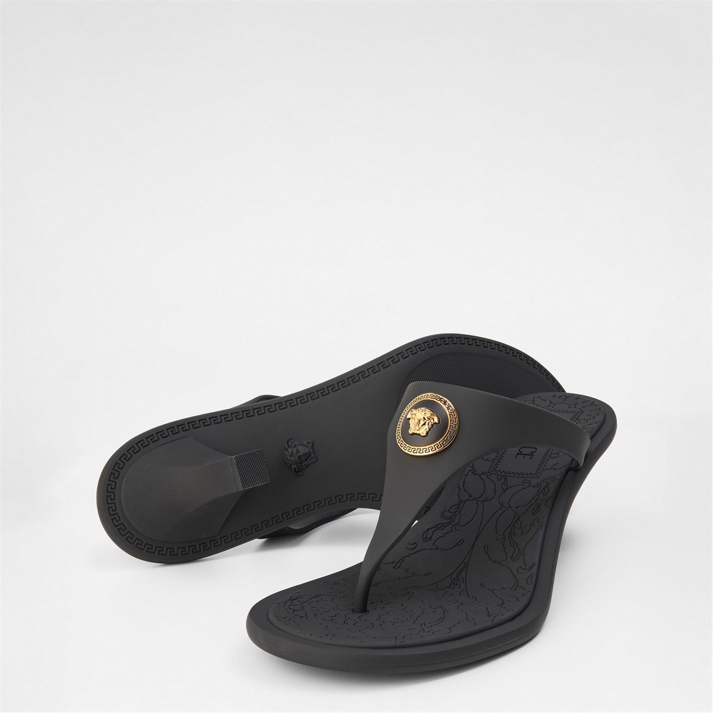  Versace Sandal 55 Ld53 Black Gold
