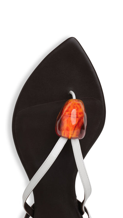 Alaïa Flat Jewel Sandals In Patent Leather