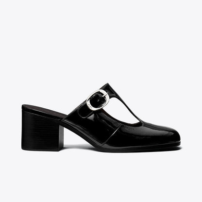 Tory Burch Violet T-Strap Heeled Mule PERFECT BLACK