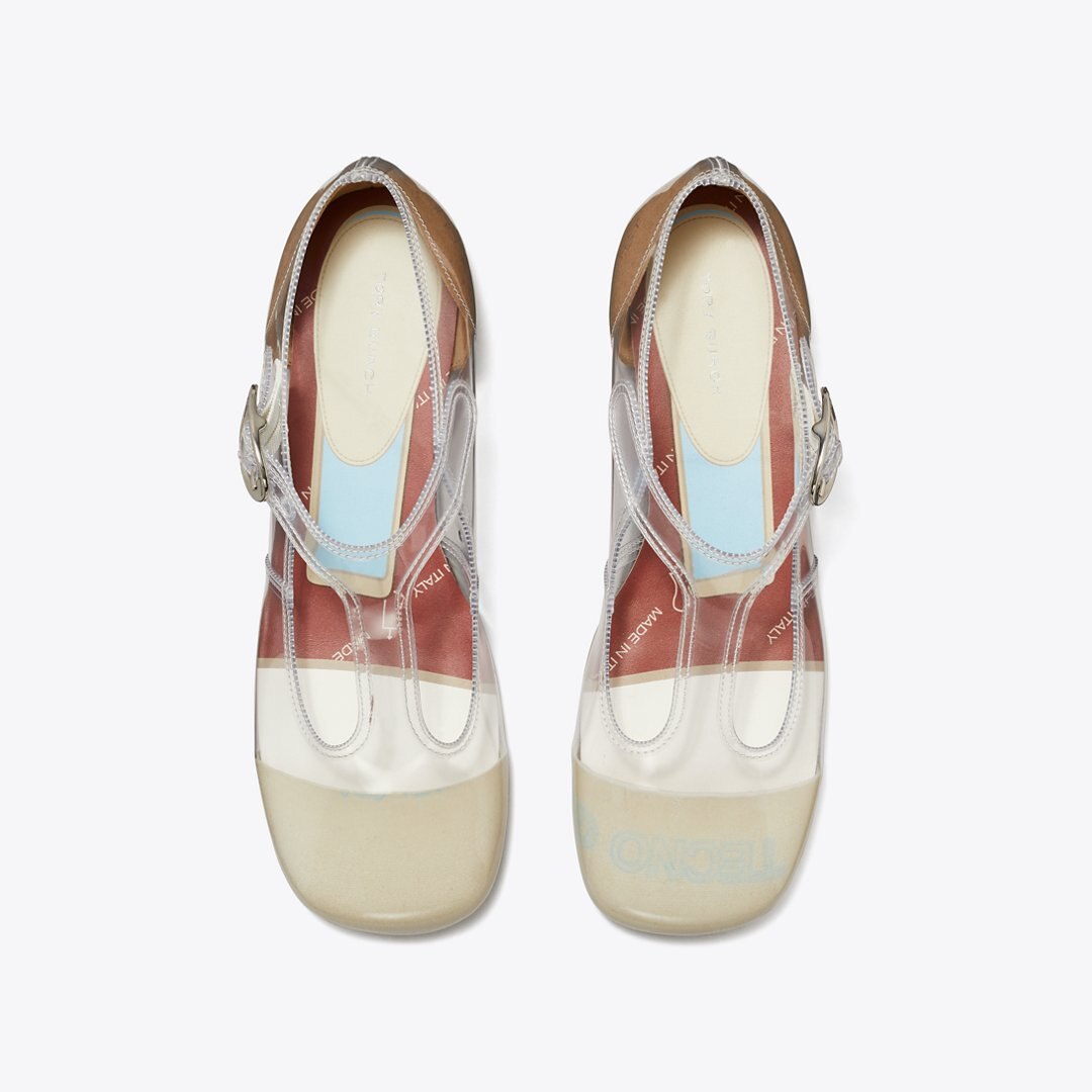 Tory Burch Violet T-Strap CLEAR