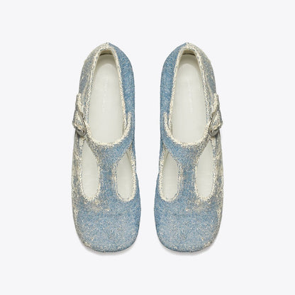 Tory Burch Violet T-Strap DENIM