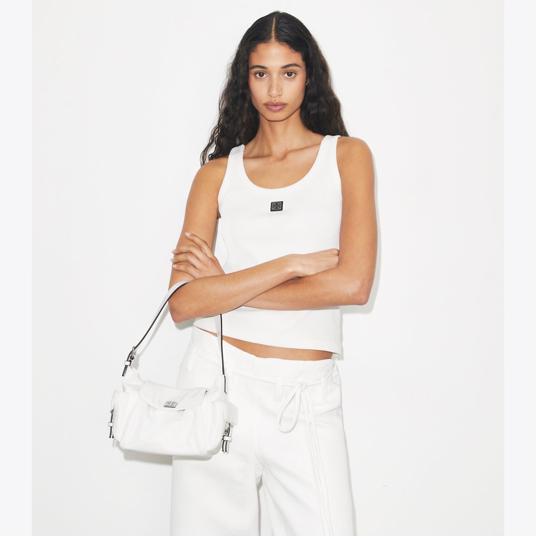 Tory Burch Virginia Pocket Shoulder Bag White