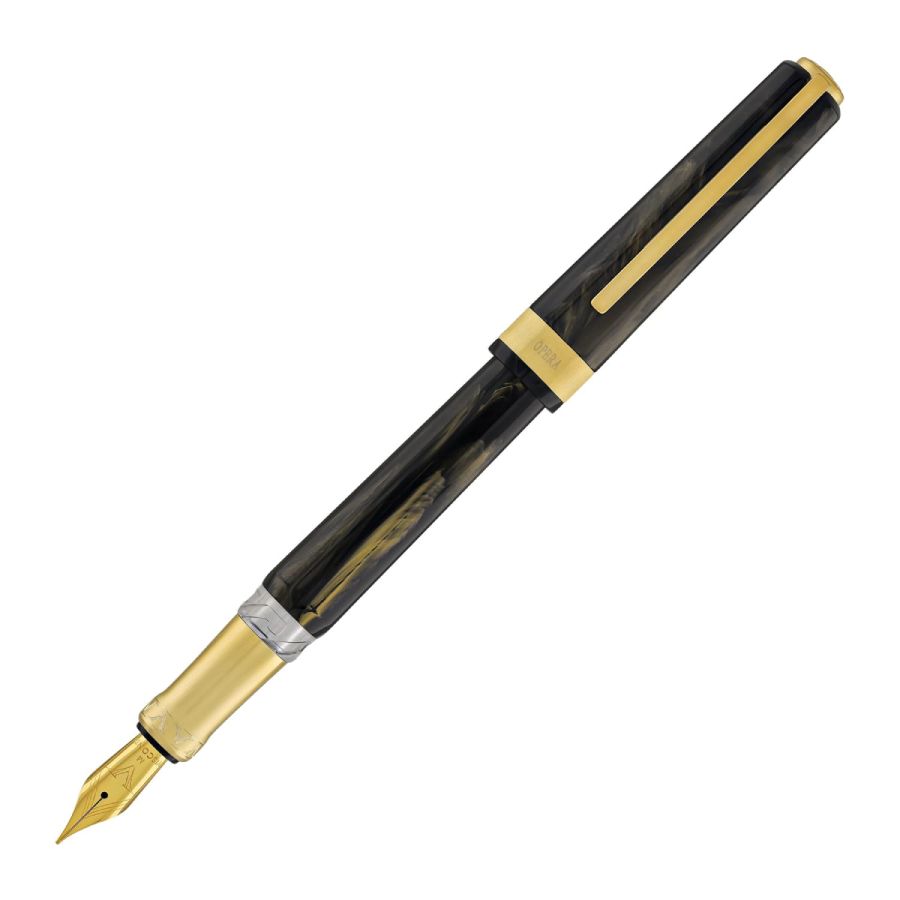 Visconti Black Opera Gold Fountain Pen Fine Nib Kp42-03-Fpf