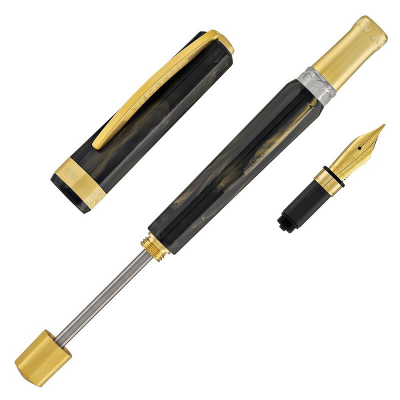Visconti Black Opera Gold Fountain Pen Fine Nib Kp42-03-Fpf