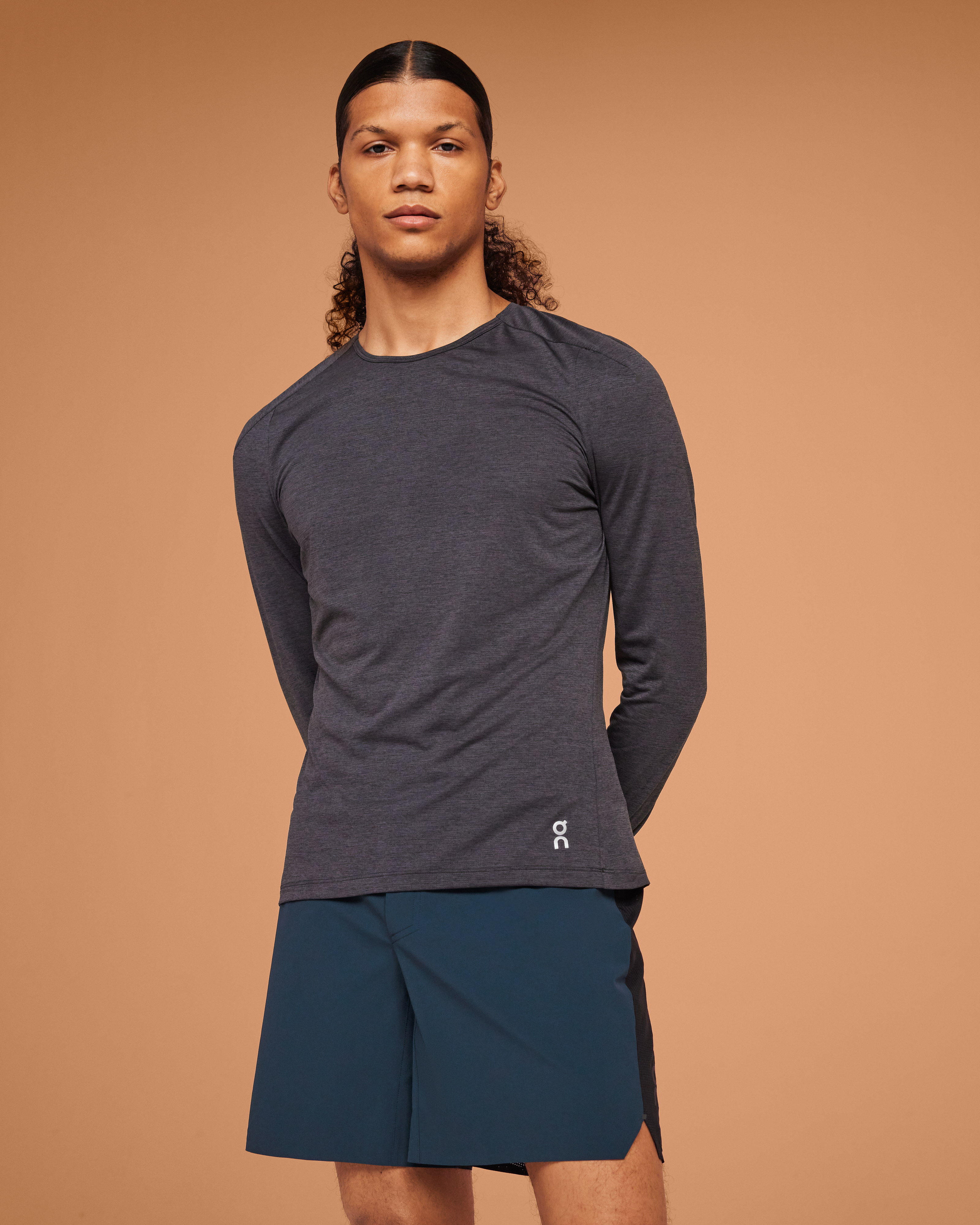 on lightweight shorts Navy | Black