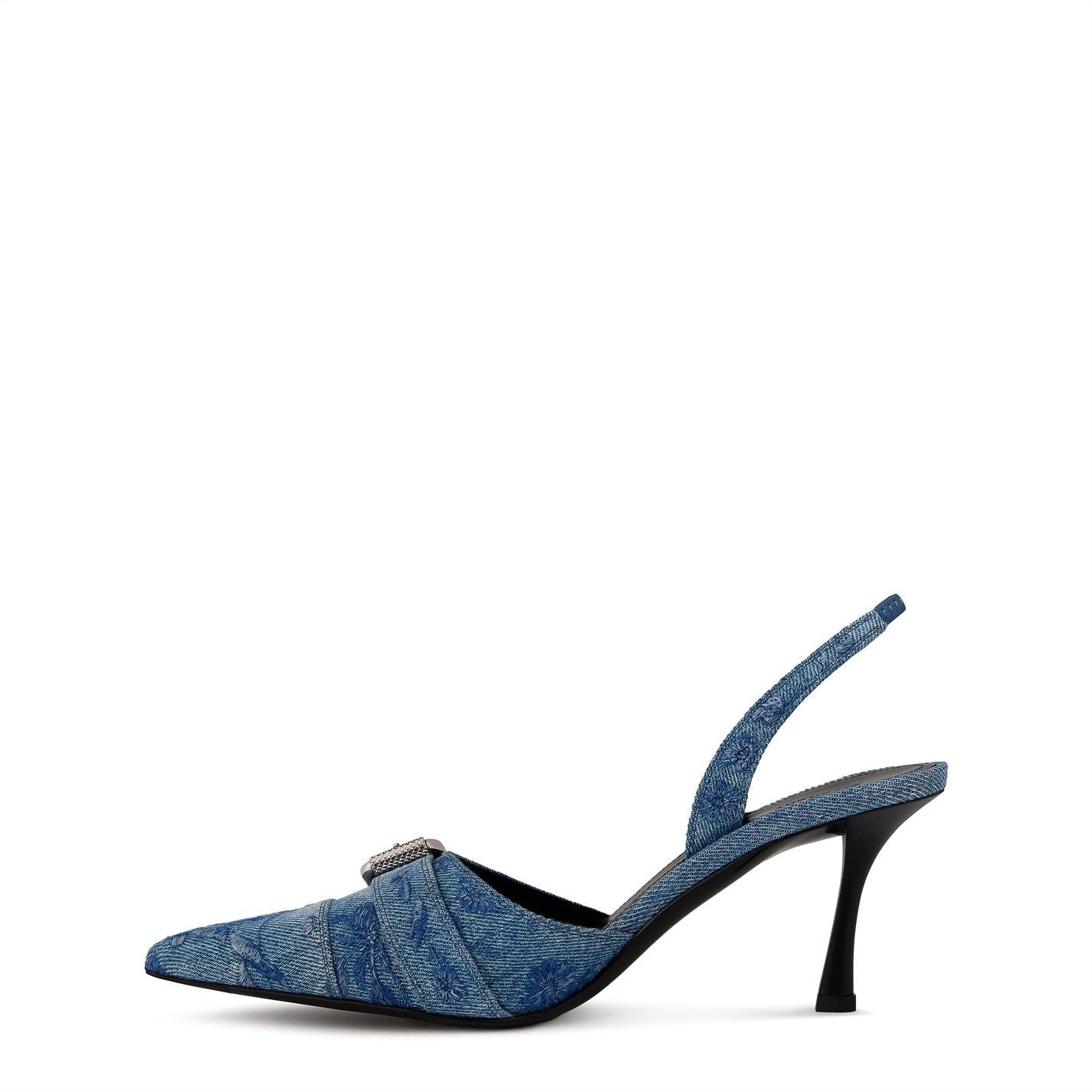  Voyou Slingbacks In Washed Denim Medium Blue